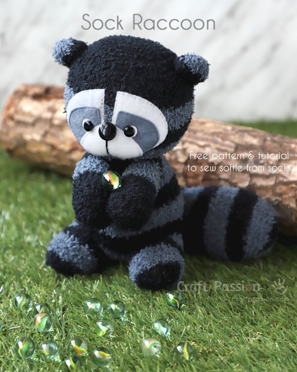 Sewing tutorial: Sock raccoon softie, with free pattern