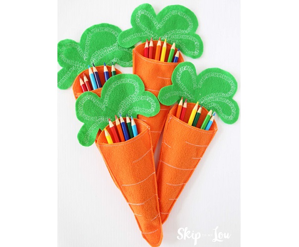 Free Sewing Pattern Felt Carrot Pencil Holders Sewing 