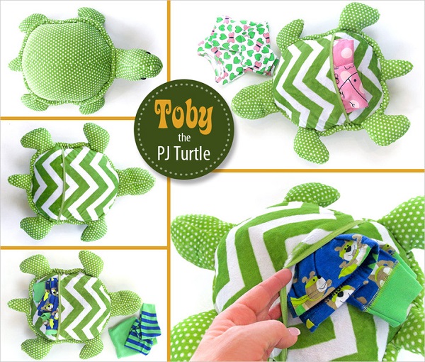 Free pattern: Toby the Turtle softie with hidden pajama pocket – Sewing