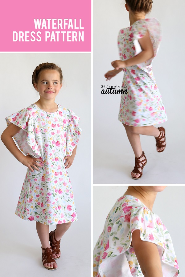 Sewing tutorial: Girls' Waterfall Dress