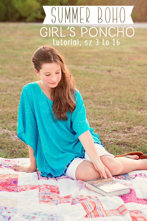 Sewing tutorial: Girls boho poncho top