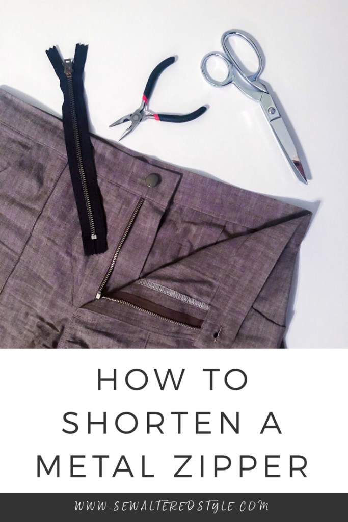 Sewing tutorial: Shortening a metal zipper