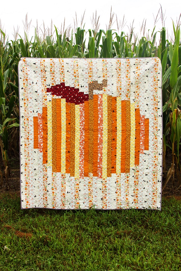 Sewing tutorial: Autumn pumpkin strip quilt