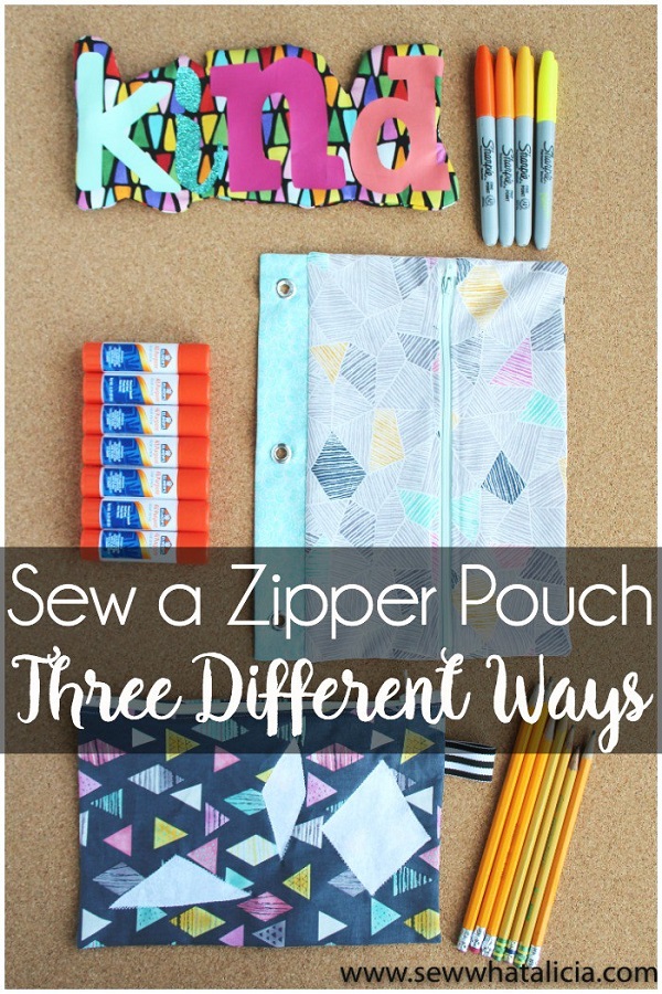 Sewing tutorial: 3 ways to sew a zipper pouch