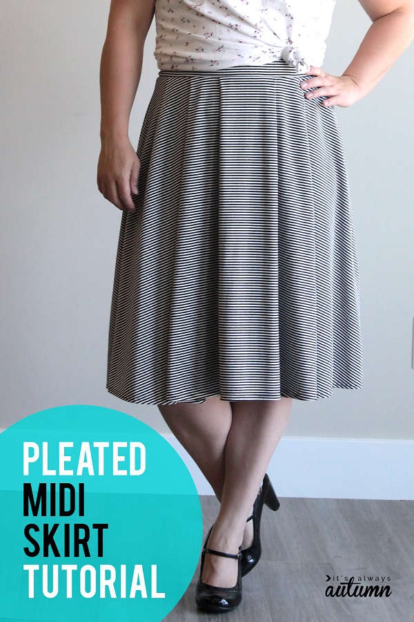 Sewing tutorial: Women's pleated midi skirt