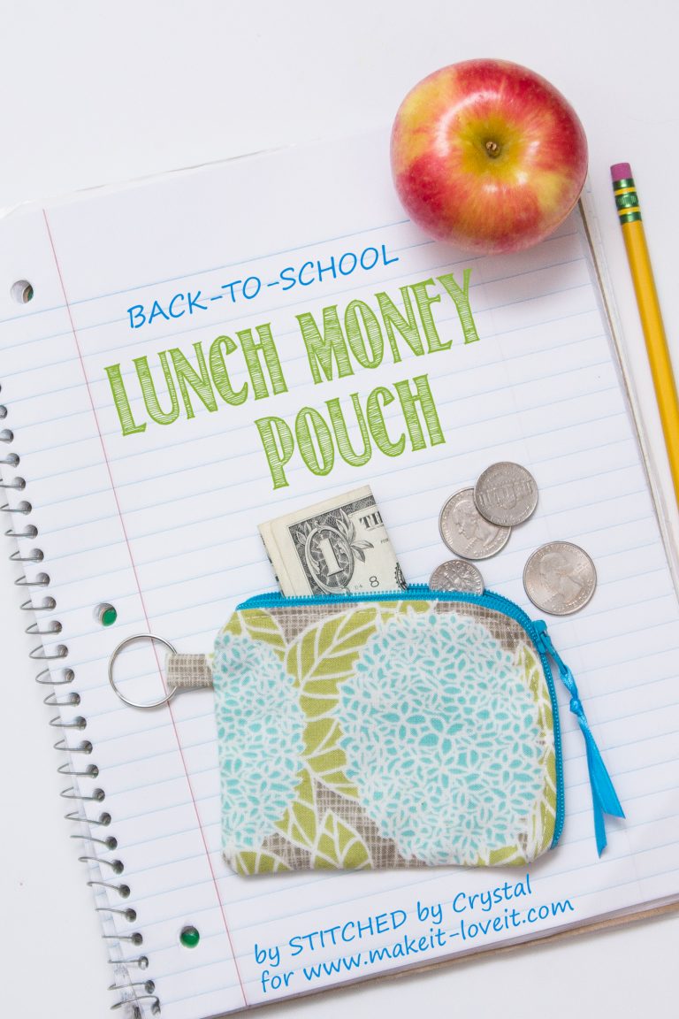 Sewing tutorial: Lunch money zip pouch