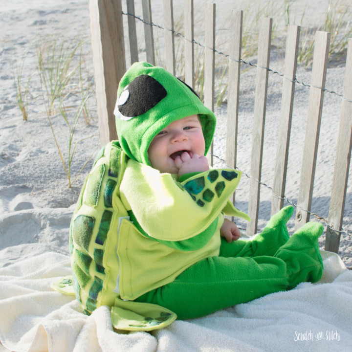 Sewing tutorial: Baby sea turtle Halloween costume