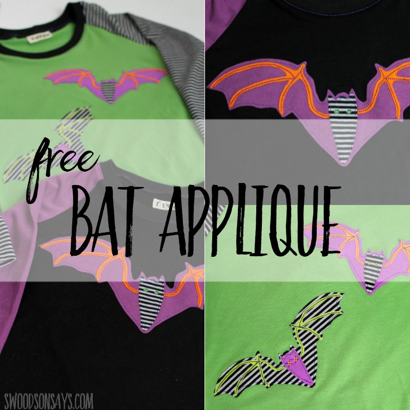 Sewing tutorial: Halloween bat applique with free pattern