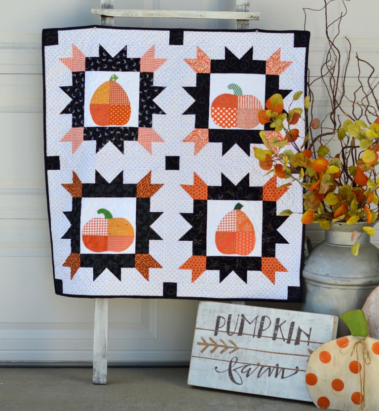 Tutorial: Patchwork pumpkin fall quilt