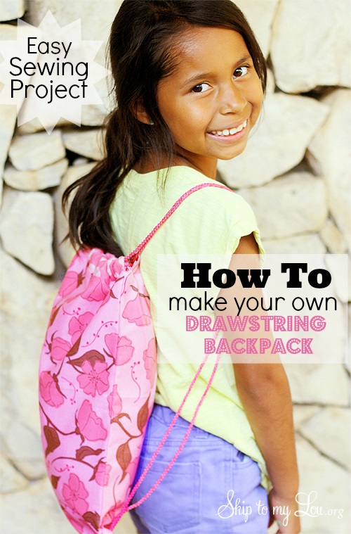 Sewing tutorial: Easy drawstring backpack