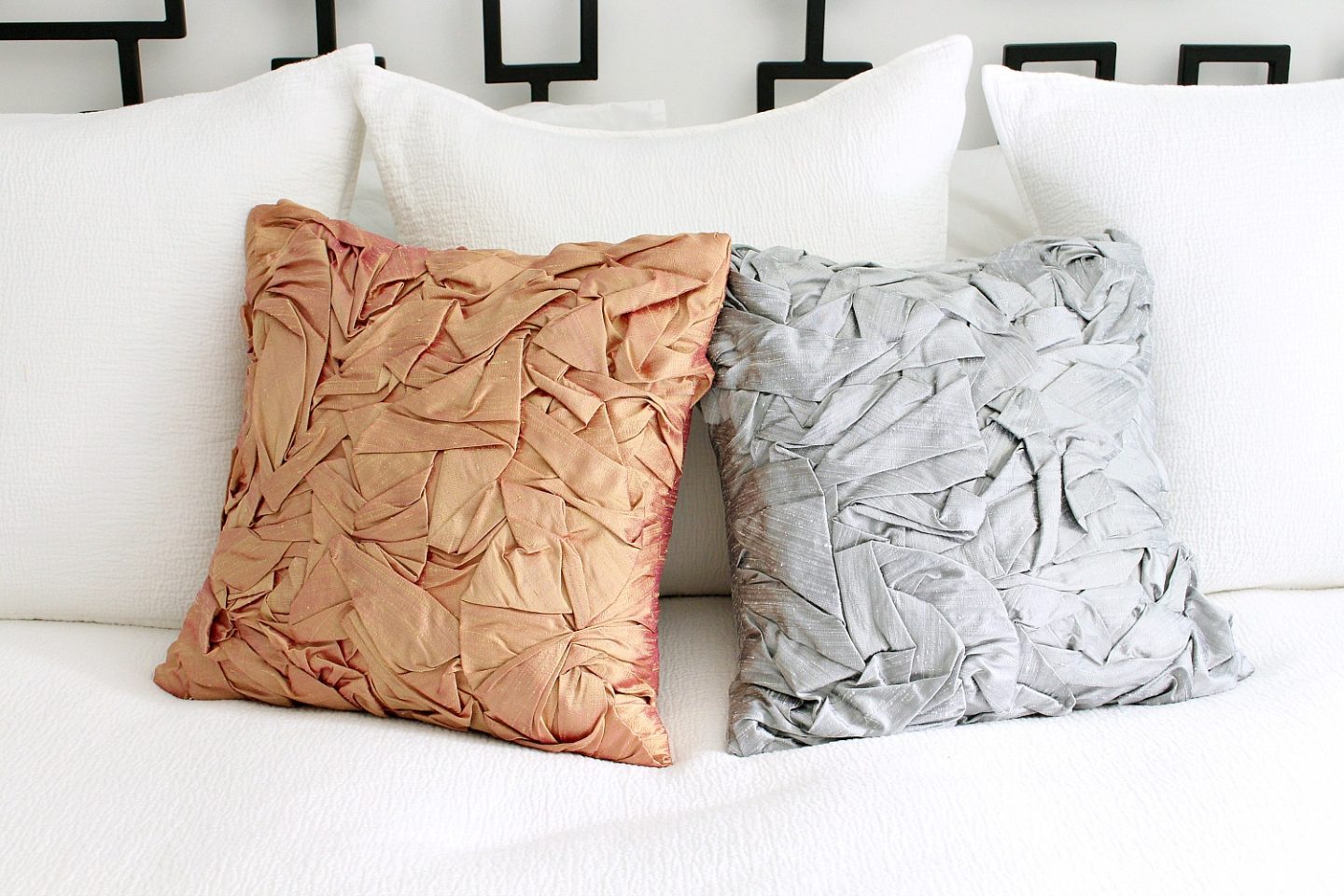 Sewing tutorial: Designer inspired folded silk pillow