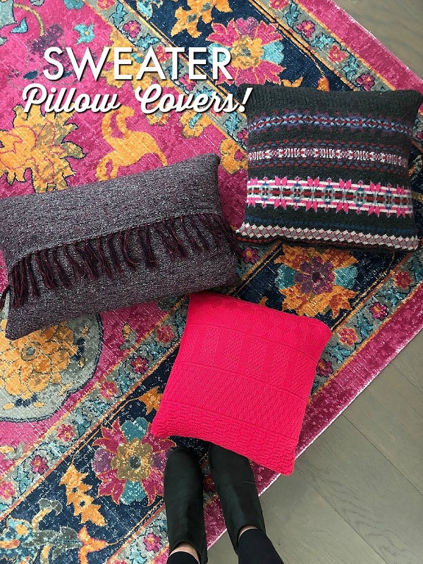 Sewing tutorial: Easy sweater pillow covers