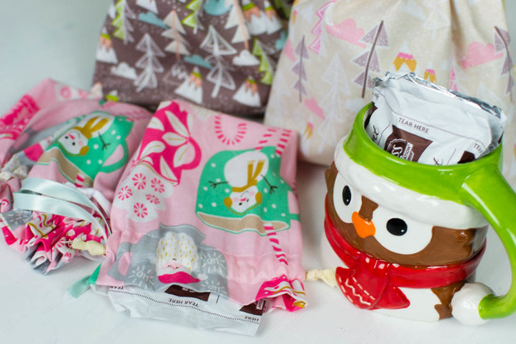 Sewing tutorial: Hot cocoa gift bags