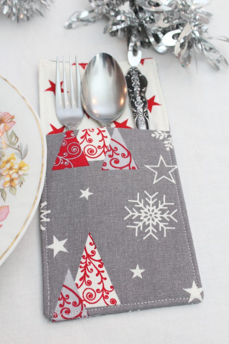 Sewing tutorial: Fabric cutlery holder