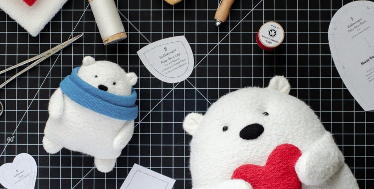 Free sewing pattern: Polar bear plush softie