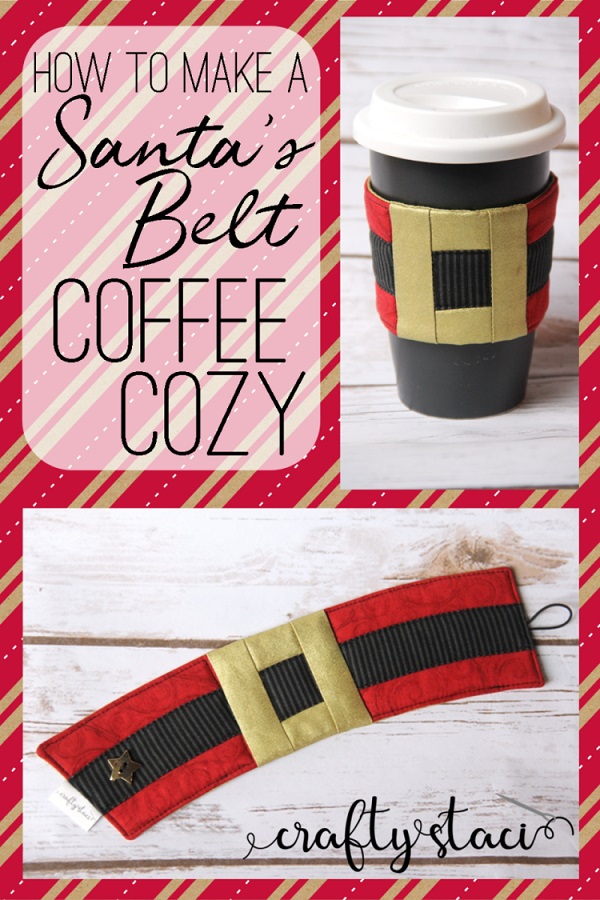 Sewing tutorial: Santa belt coffee cozy