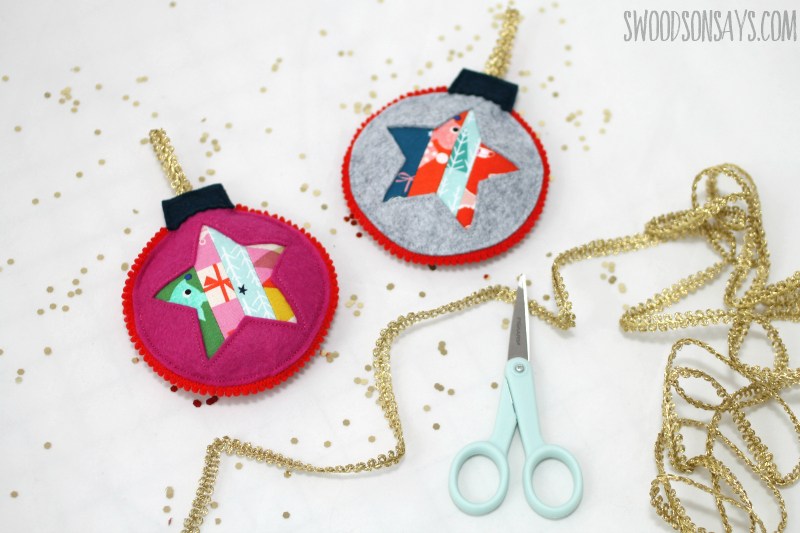 Sewing tutorial: Patchwork and felt Christmas ornaments