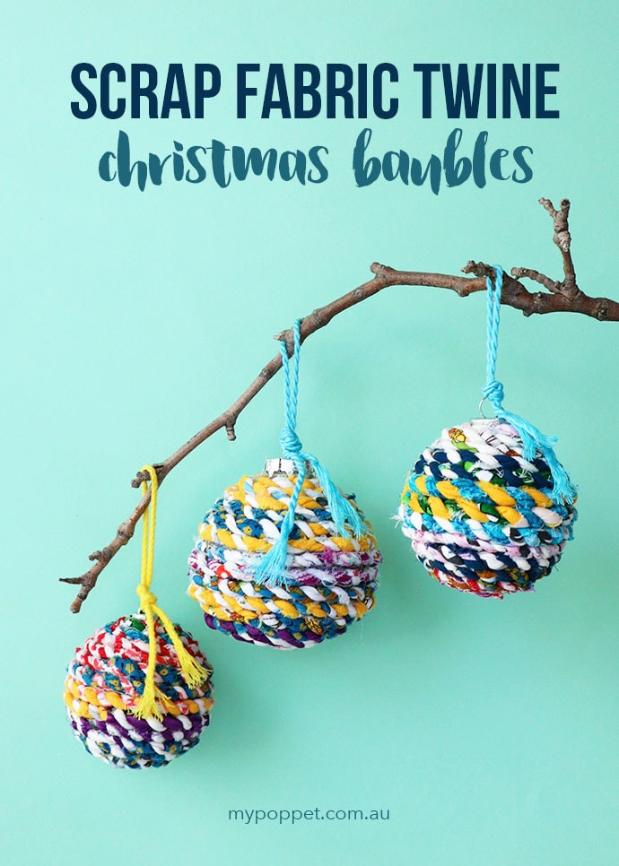 Tutorial: Scrap fabric wrapped Christmas ornaments