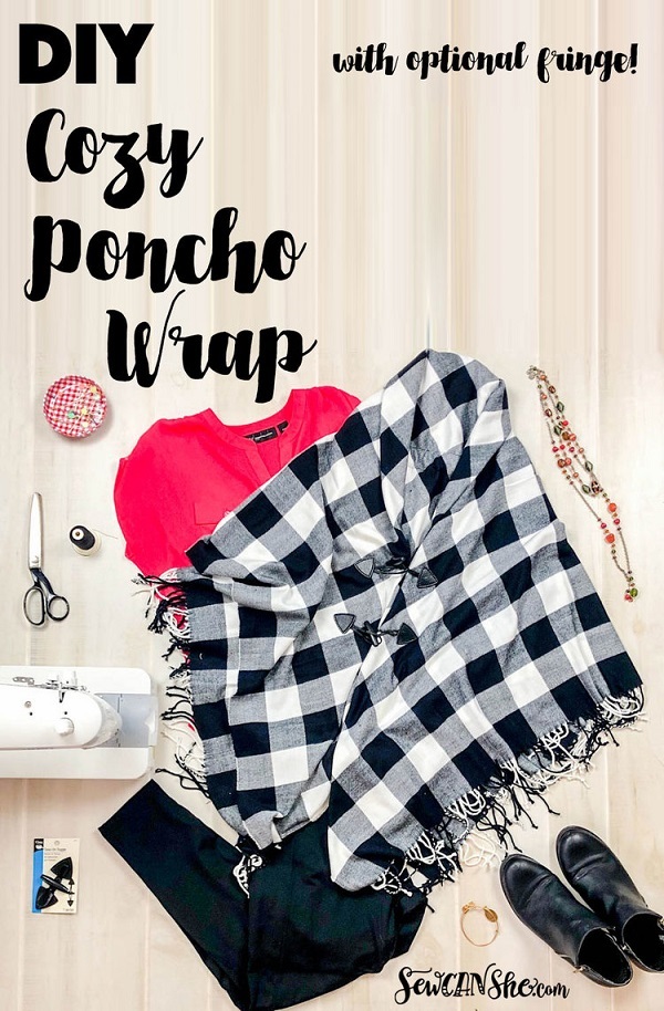 Sewing tutorial: Easy poncho wrap