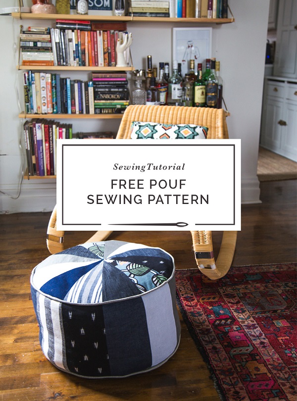 Sewing tutorial: Scrapbusting DIY pouf ottoman 