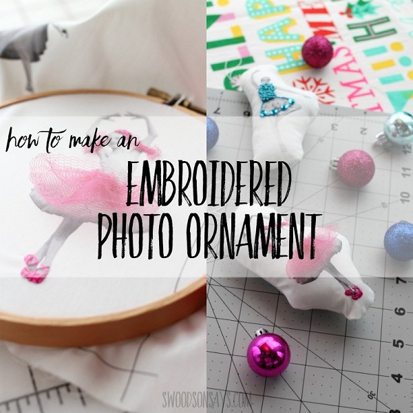 Sewing tutorial: Embroidered photo Christmas ornaments