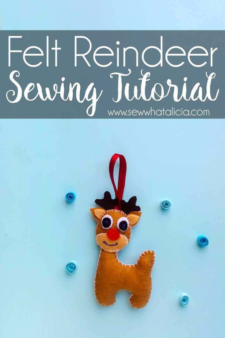 Sewing tutorial: Felt reindeer Christmas ornament