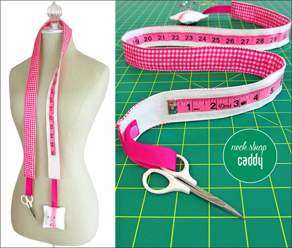 Sewing tutorial: Measuring tape neck strap caddy