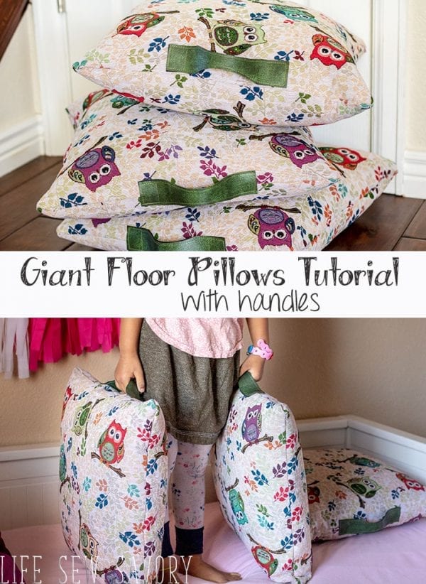 Sewing tutorial: Floor pillows with handles