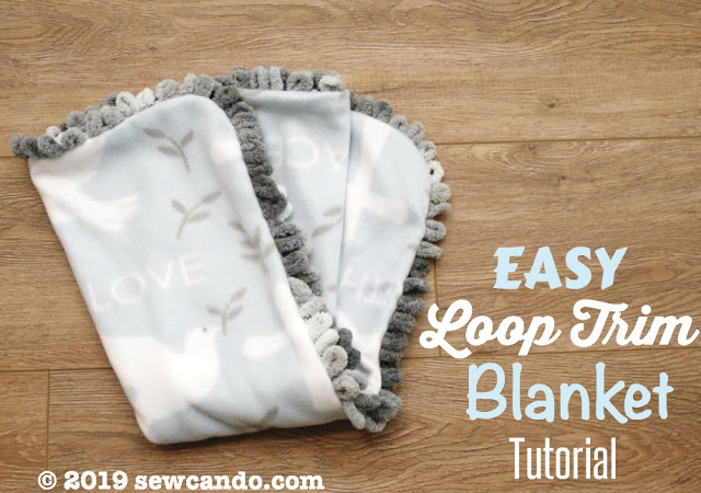 Sewing tutorial: Fleece blanket with loop yarn trim