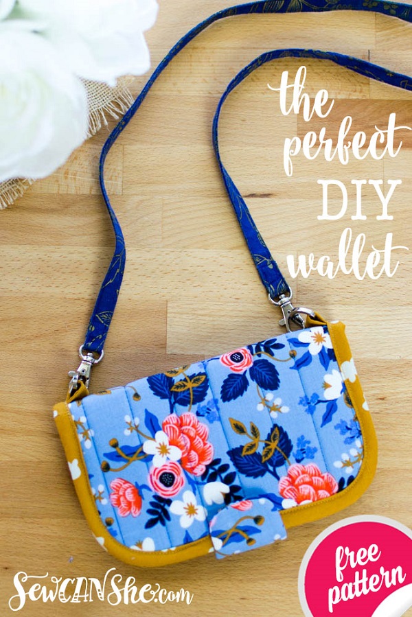 Sewing tutorial: Quilted fabric wallet with lots of pockets