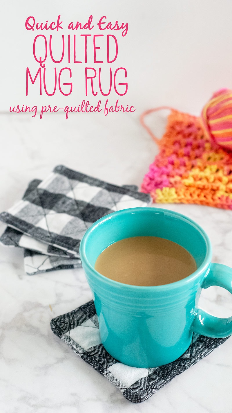 Sewing tutorial: Easy quilted mug rug using pre-quilted fabric