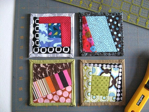 Sewing tutorial: Scrapbusting fabric coasters