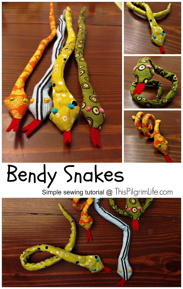 Sewing tutorial: Bendy snake toy