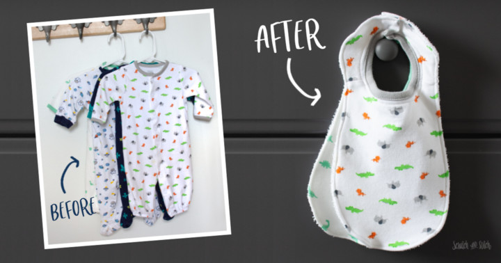 Sewing tutorial: Upcycled bibs from outgrown baby clothes