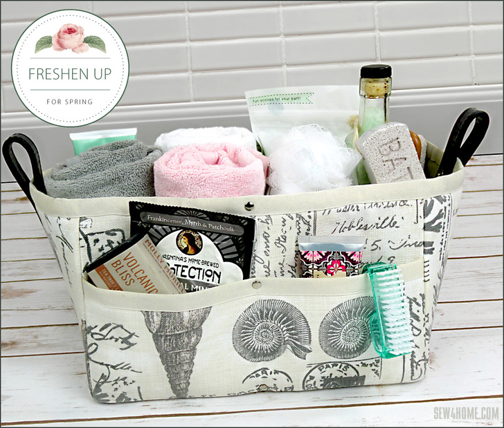 Sewing tutorial: Fabric organizer basket with removable divider