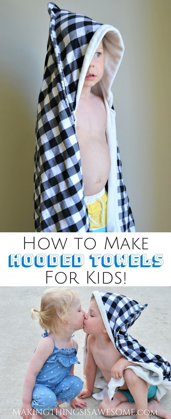 Sewing tutorial: Kids hooded towel