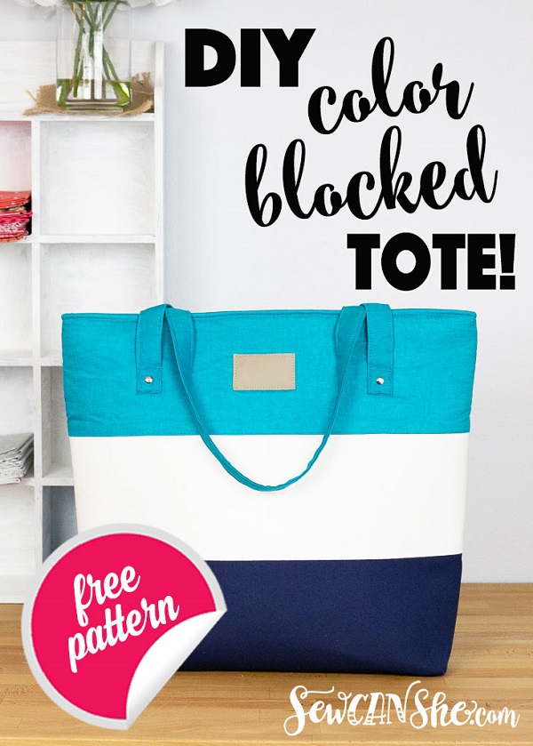 Sewing tutorial: Color block tote bag