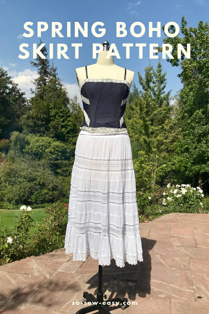 Free sewing pattern: Boho maxi skirt