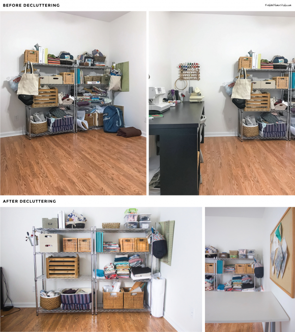 Declutter and reorganize your sewing space