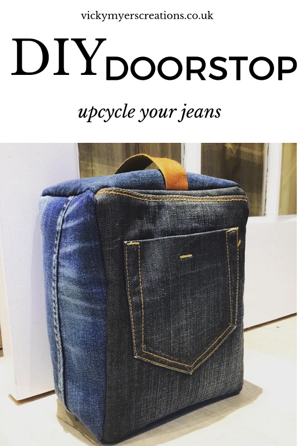 Sewing tutorial: Upcycled denim doorstop