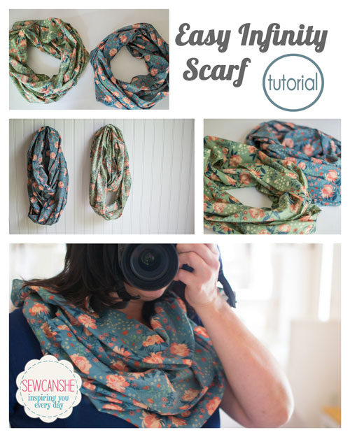 Sewing tutorial: Infinity scarf from a yard of fabric