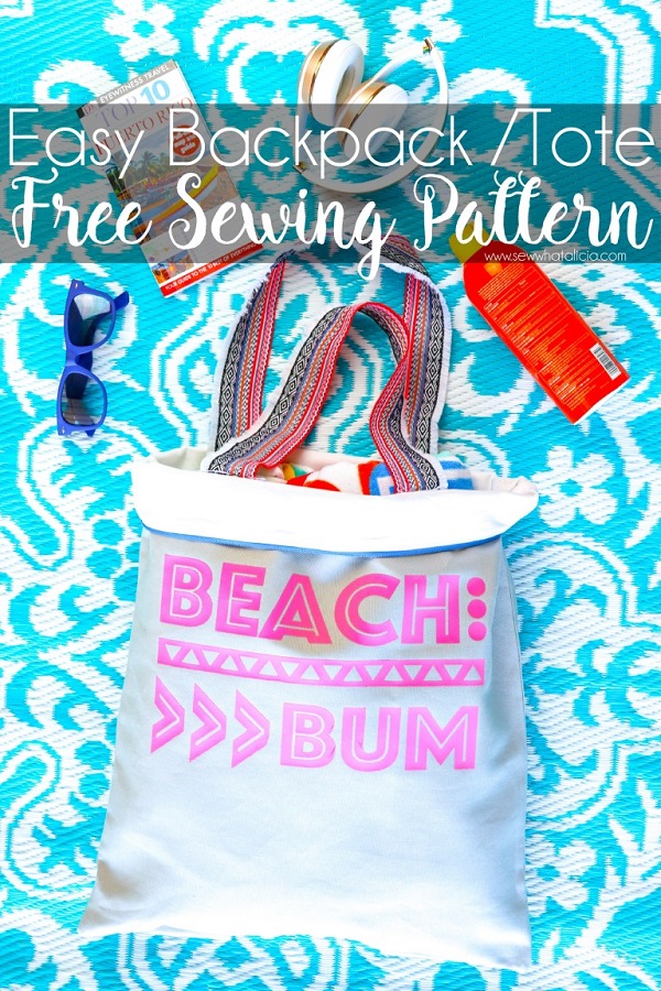 Sewing tutorial: Beach tote backpack