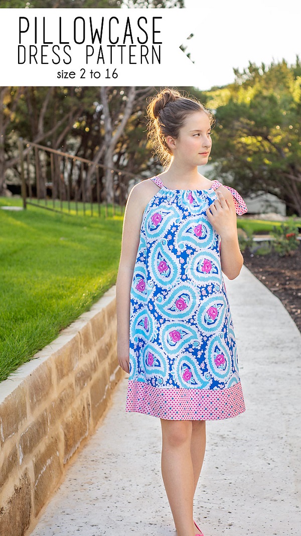 Free sewing pattern: Girls pillowcase dress