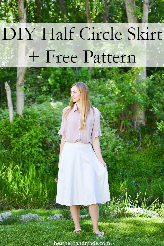 Free sewing pattern: Half circle skirt