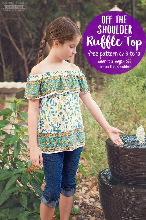 Free pattern: Girls off the shoulder top