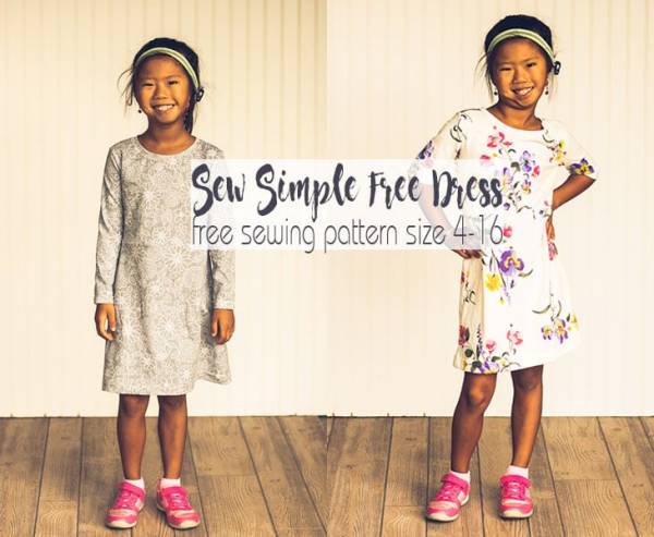 Free pattern: Girls A-line knit dress