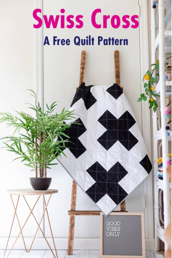 Free pattern: Modern Swiss Cross Quilt