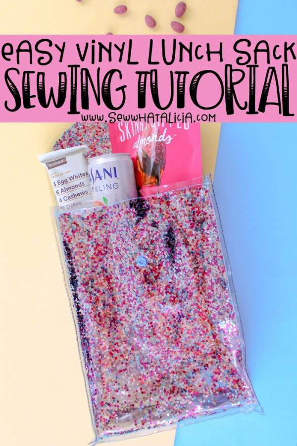 Sewing tutorial: Glitter vinyl lunch sack