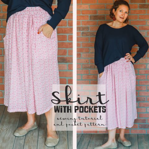 Sewing tutorial: Gathered skirt with pockets