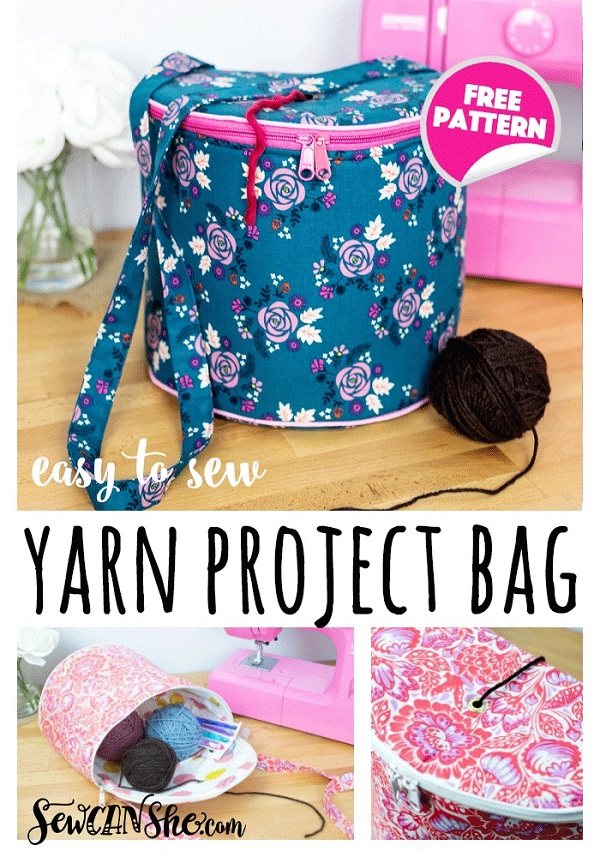 Sewing tutorial: Yarn project bag for knitting and crochet